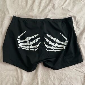 SHEIN Slayr Plus Skeleton Print Biker Shorts - Size 3XL